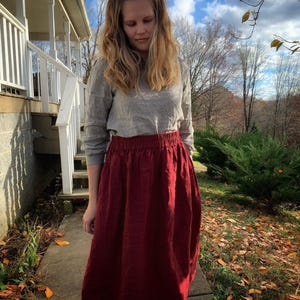 LINEN SKIRT with 41 Color Options in 100% European Linen | Pre-Shrunk European Linen Skirt with Organic Flax, Mothers Day Gift for Her image 3