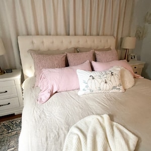 MADE TO ORDER Roman Pillow Roll (Dusty Pink or Blue) (4-6 weeks after order is placed)