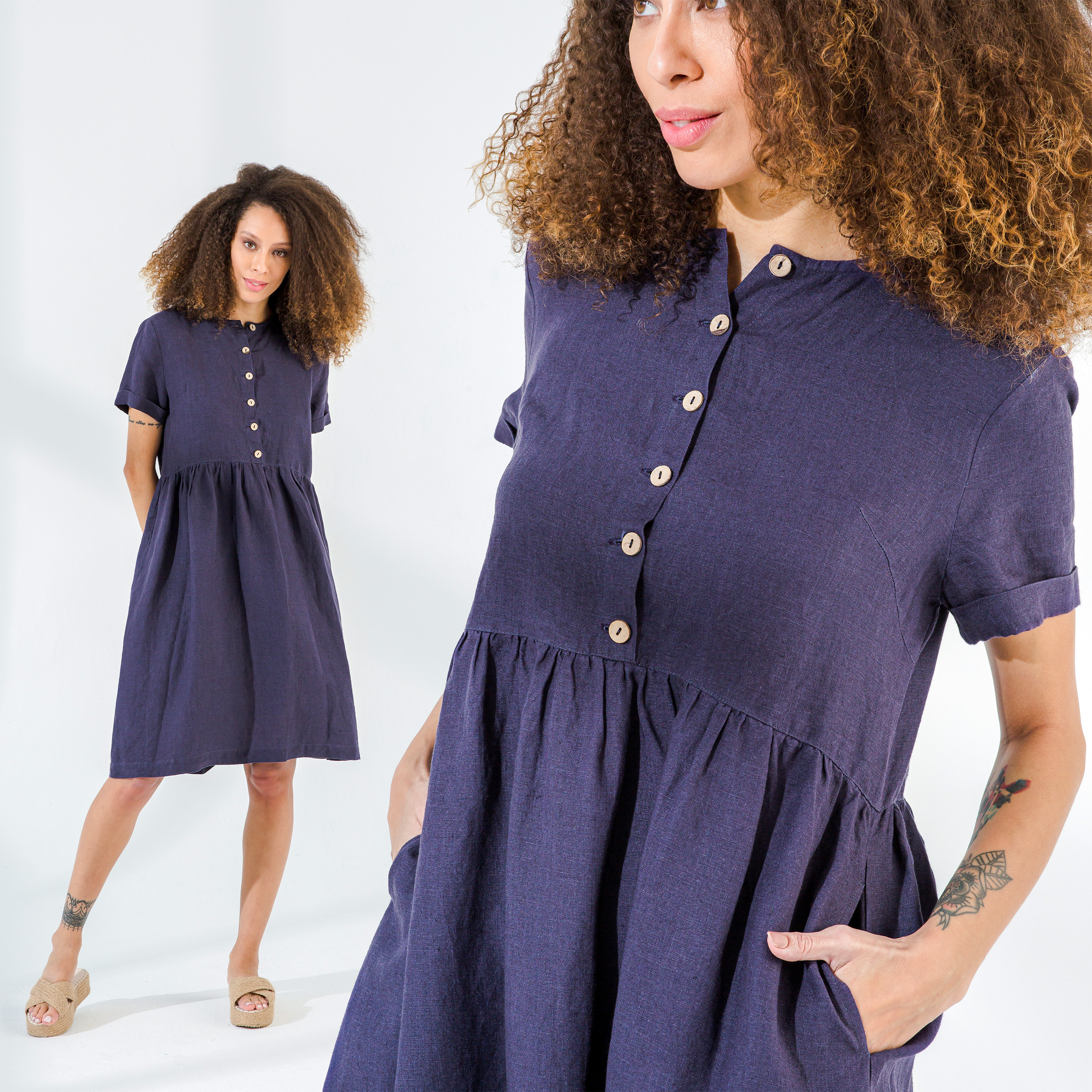 linen brown maxi dress Dahlia Linen Maxi Dress main image 0