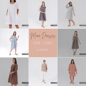 Ruffled Linen Midi Dress, Puff Sleeves, Adjustable Waist | Christmas Gift for Her image 10