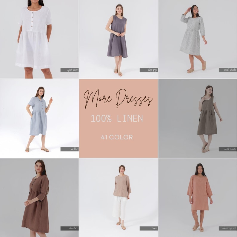 Ruffled Linen Midi Dress, Puff Sleeves, Adjustable Waist | Christmas Gift for Her image 10