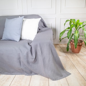 Loose Fit Linen Couch Covers - Custom Slipcovers for Any Sofa - Extra Large Linen Couch Cover - Christmas Gift for Her