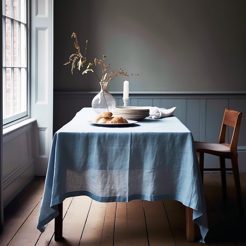 Leinentischdecke in 41 Farbvarianten Natürliche Leinen Rechteckige Tischdecke für die Küche Elegante Handgemachte Tischdecke für Ihr Esszimmer Bild 5