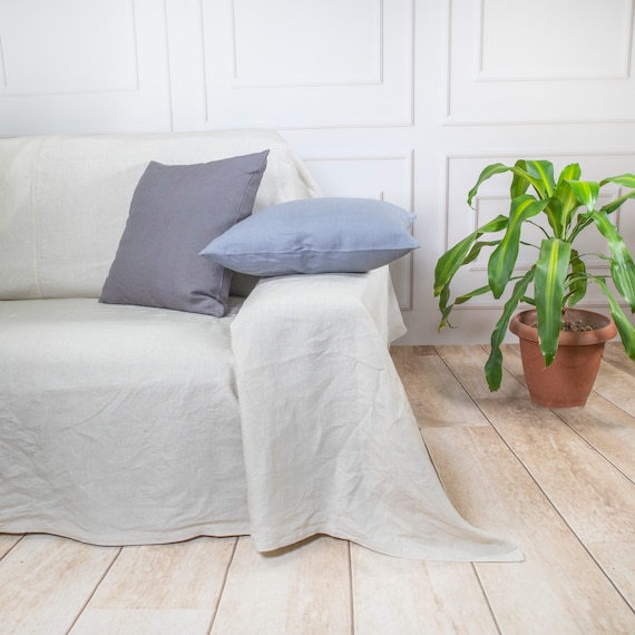 Elegant Fitted Sofa Cover Tailored for Any Couch Throw Natural Linen Couch Cover Extra Large Couch Cover Christmas Gift for Her Etsy