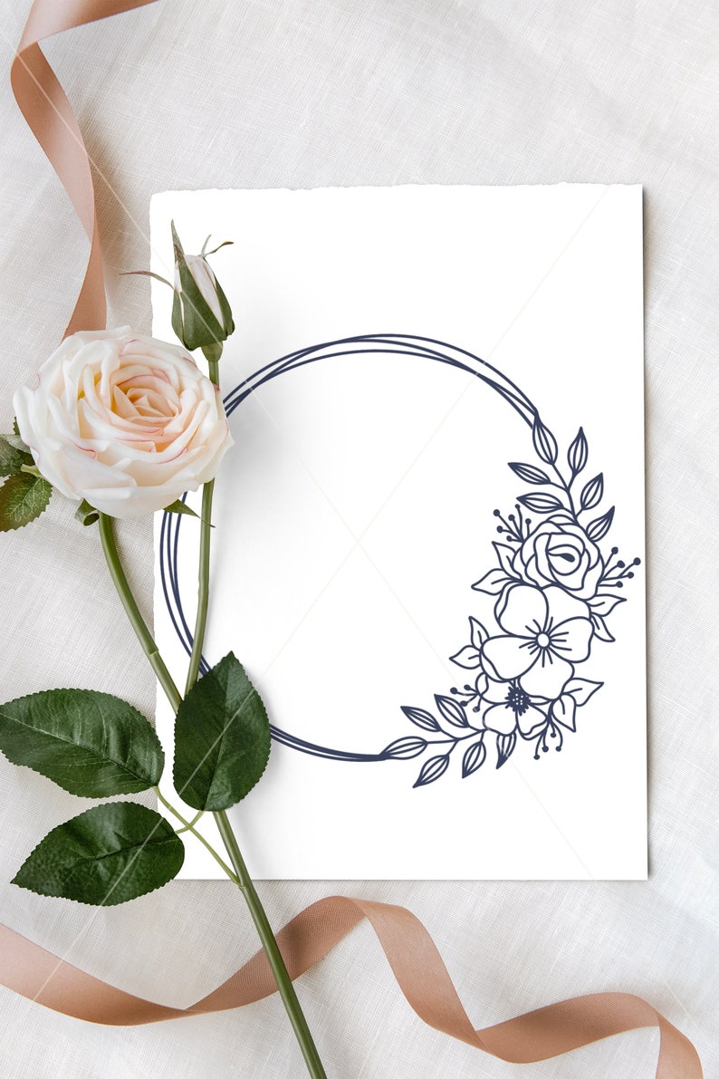 Download Floral Frame svg flower wreath Heart Frame svg Flower svg | Etsy