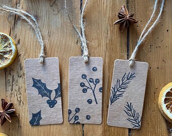 Handprinted Christmas Gift Tags | Christmas Gift Tag | Gift Label