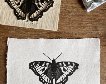 A5 Handprinted ‘Tortoiseshell Butterfly’ Lino Print | Print | Nature Print | Gallery Wall