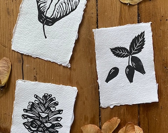 Autumnal Mini Lino Prints