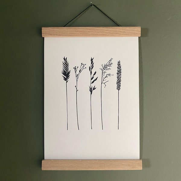 Wild Grass Collection A4 Lino Print