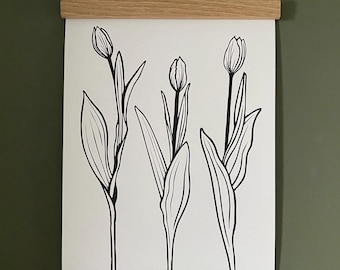 Tulips A4 Lino Print