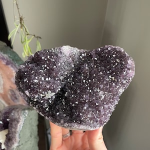 Large (2lbs) High Quality Amethyst Cluster with Calcite from Uruguay