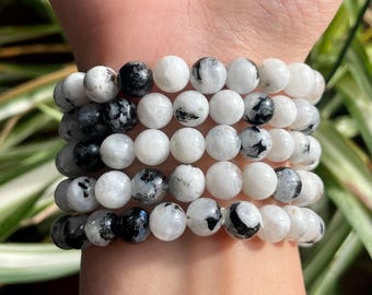 8mm High Quality Rainbow Moonstone Bracelets (1) | Spiritual Growth, Intuition