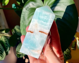 High Quality Blue Caribbean Calcite Tower from Pakistan