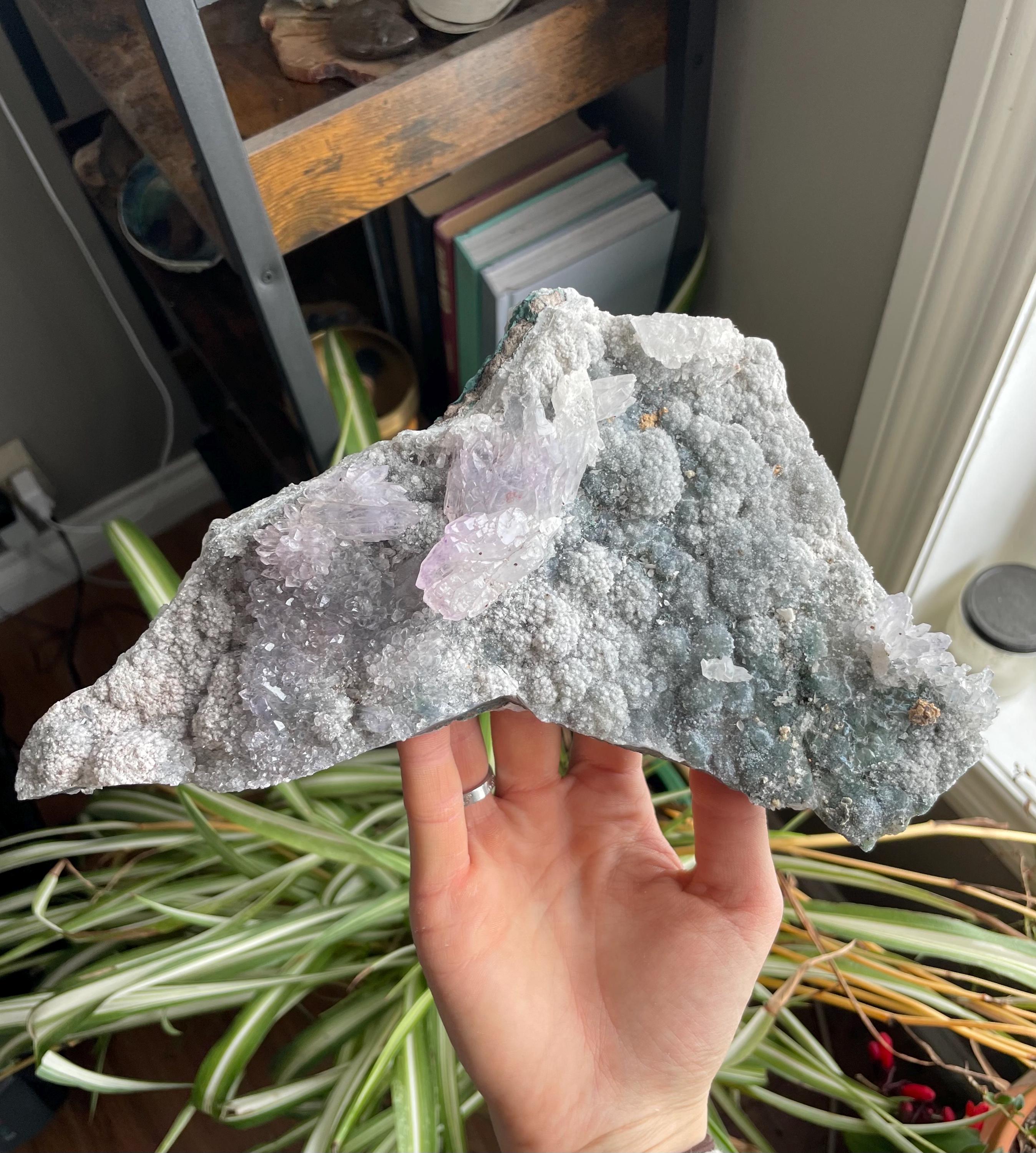 Large 1.68lb Druzy Flowering Amethyst from Brazil