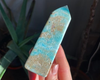 High Grade BLUE ARAGONITE Tower from Pakistan