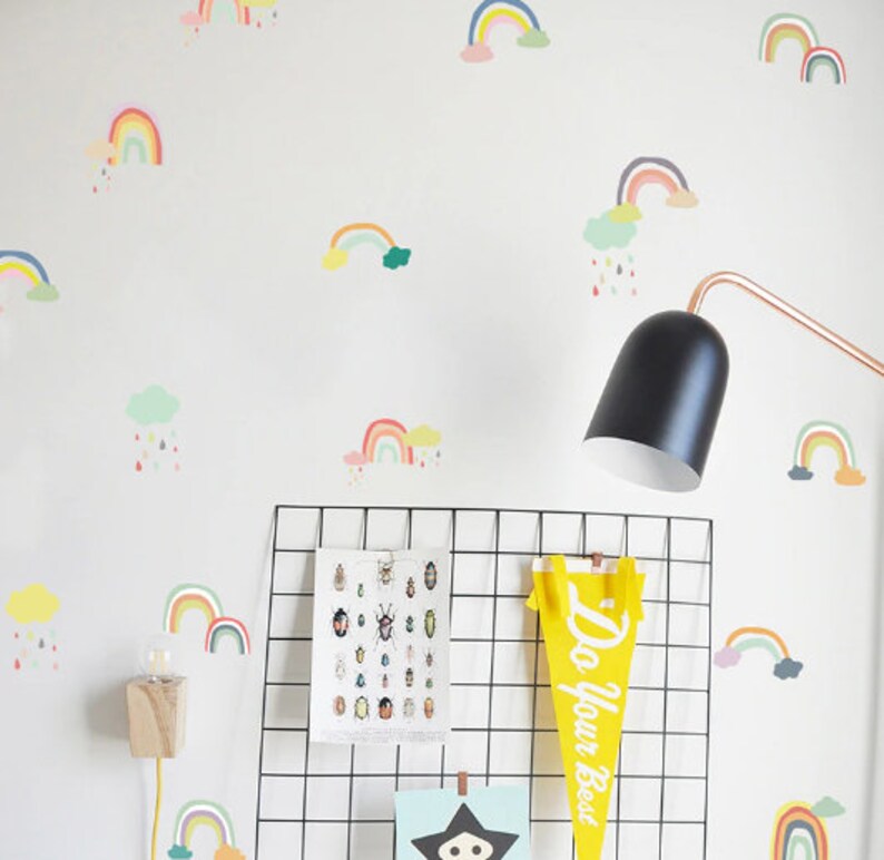 Rainbow Wall Stickers Nursery Wall Sticker Rainbow Wall Etsy