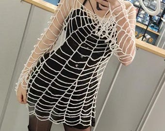 Molde de vestido de crochê em formato de teia de aranha | Nível iniciante/intermediário (Download em PDF)
