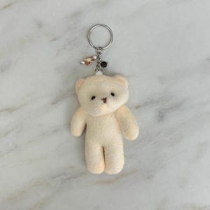 brown bear keychain - tiger eye - crystal - handmade - gift - key ring - car - wristlet - silver - hippie - healing - tan