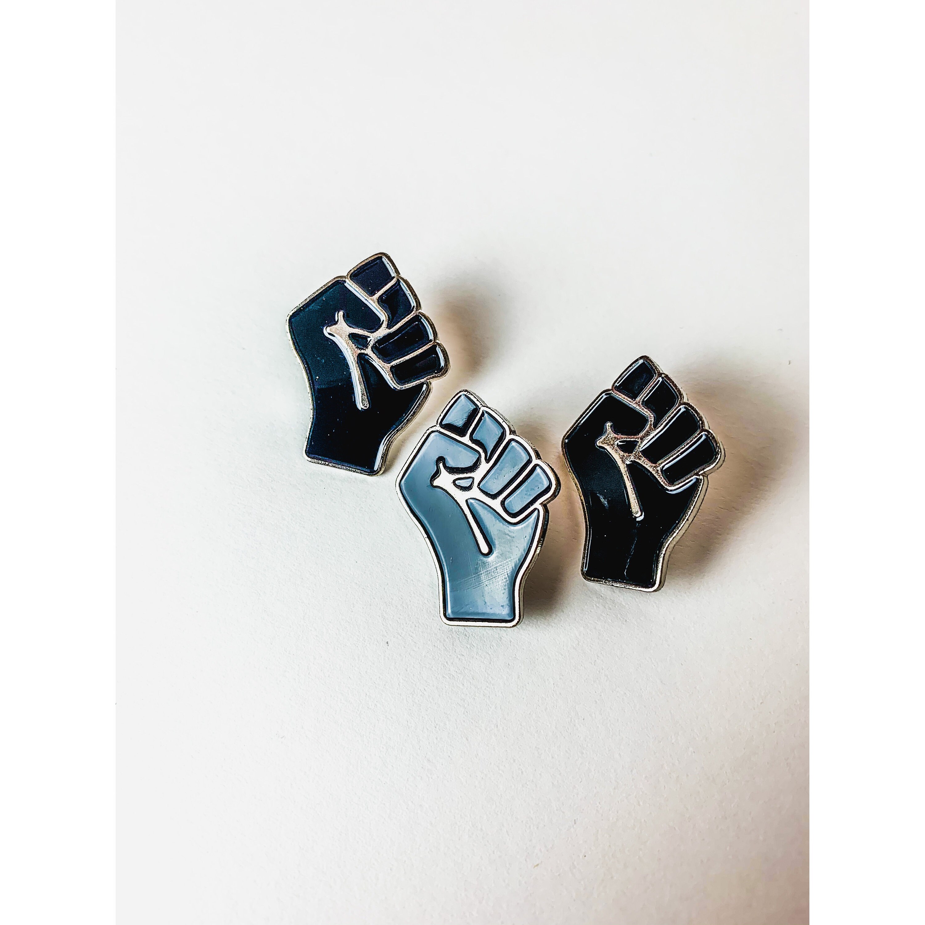 On Point Pins Black Lives Matter Stand Together Raised Fists Emoji Brooch Badge