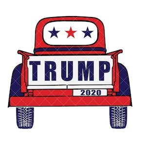 TRUMP 2020 MAGA Patriotic Red White Blue Truck Stars PNG Clipart Clip Art Design Sublimation Print Shirt Mug Wall Sign