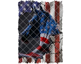 Horse, American Flag PNG Design Clipart for Sublimation or Print Clip Art for Shirt, Mug, Sign