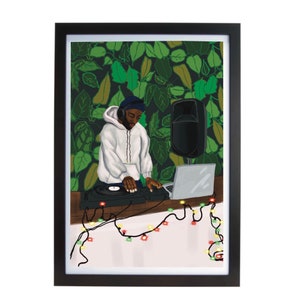 Play it Mr DJ - Kunst Poster - Musik Liebhaber - Schwarze Musik - Selbstliebe - Poster Kunst - Schwarze Kunst - Geschenk Kunst