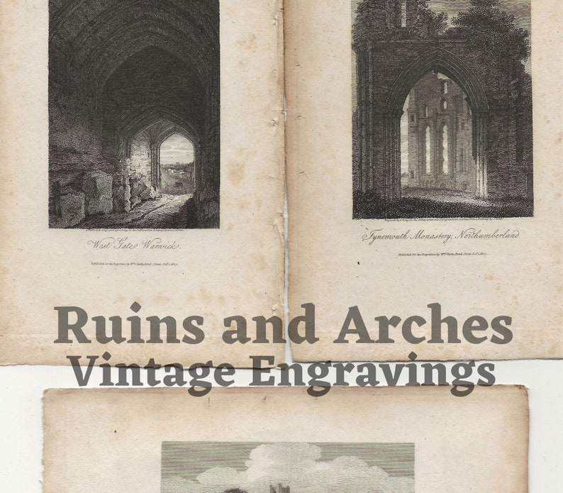 Ruins, Arches, and Old Churches, Vintage Printables of Old Ruins in ...