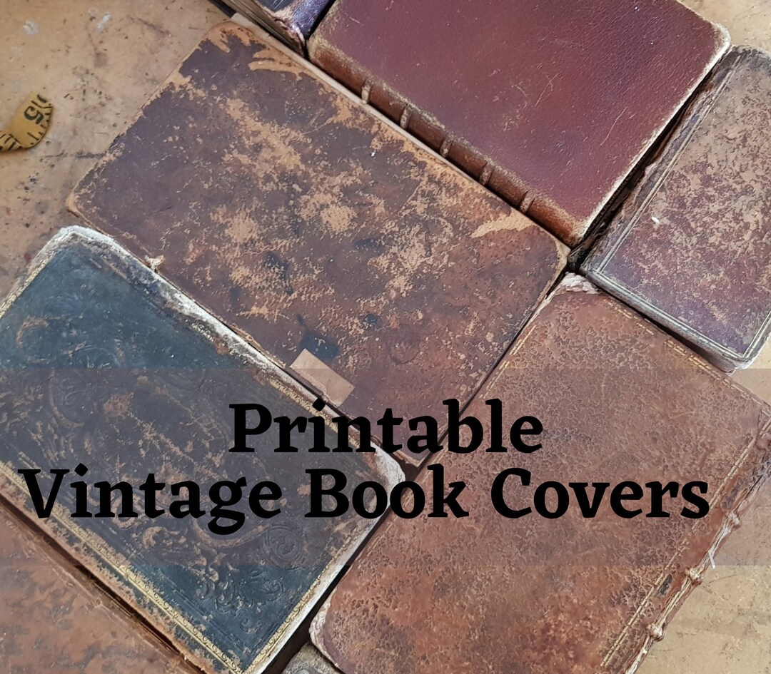 Vintage Leather Book Covers, Printable Digital Bookbinding Journal Kit ...