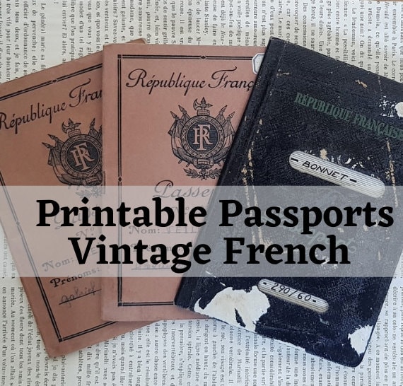 Printable Passport Vintage French Scans Digital Junk Journal