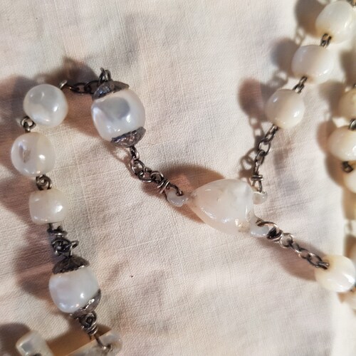 Vintage French Rosary shops Mother-of-Pearl and Silver