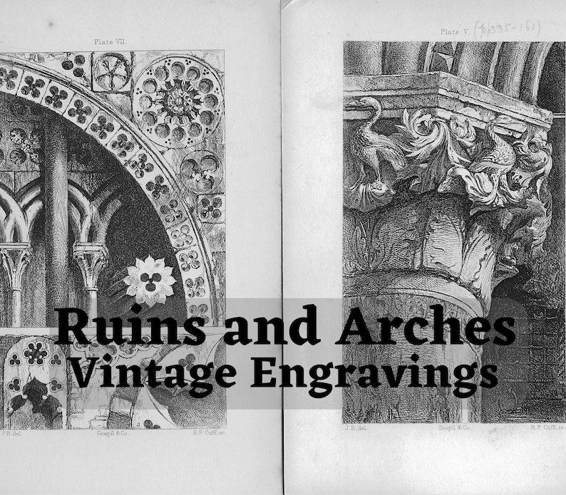 Ruins, Arches, and Old Churches, Vintage Printables of Old Ruins in ...