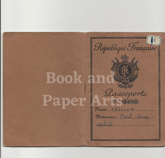 Printable Passport Vintage French Scans Digital Junk Journal 