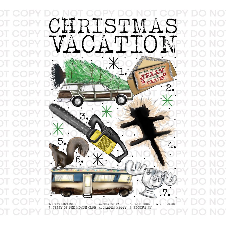 Christmas Vacation Chart Twiddy Ready to Press Sublimation Etsy