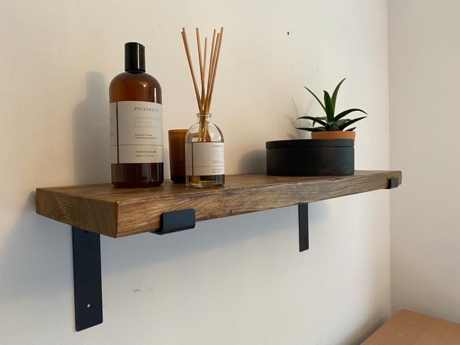 Rustic Chunky Wood Shelf. Supplied with Brackets. Etsy