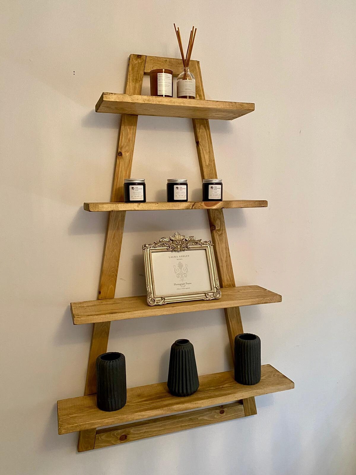 Handmade Rustic Wood A Frame Shelving Unit Etsy