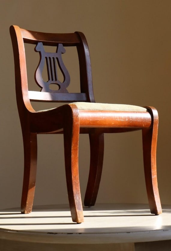 Antique Child's Chair | Duncan Phyfe Style Needlepoint Seat