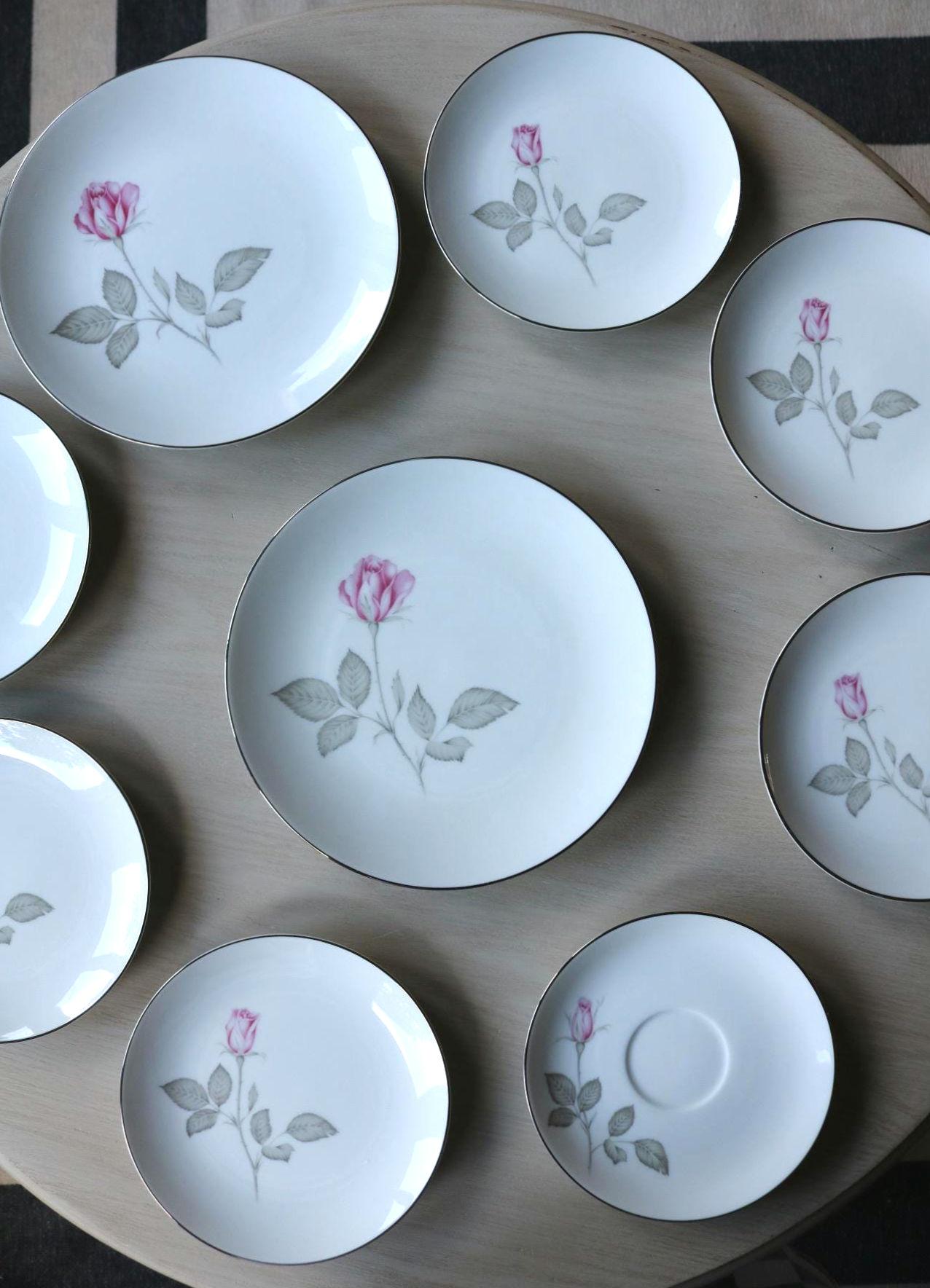Rose China　食器　12枚セット Vintage Noritake Rose China Set - Etsy