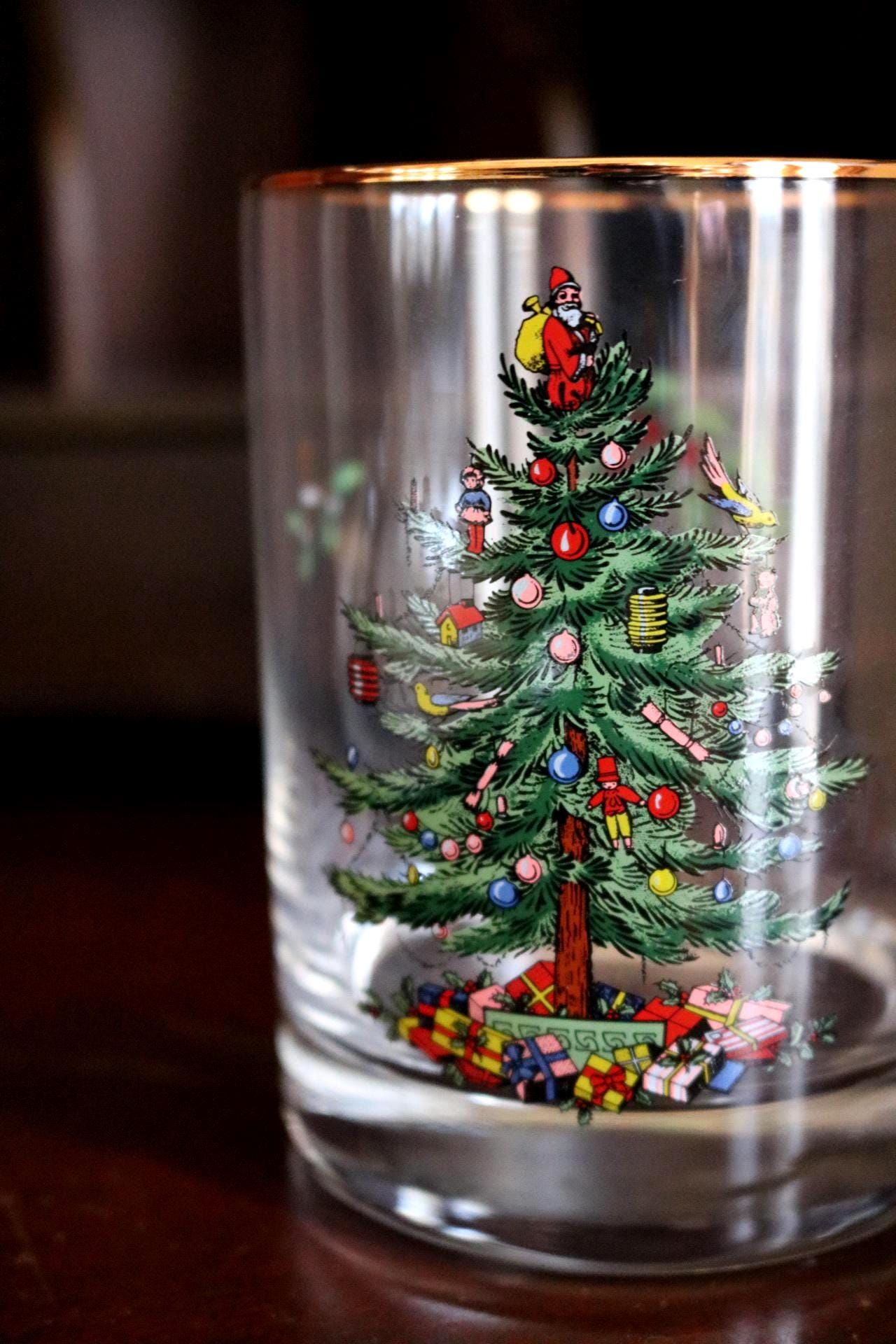 スポード　SpodeChristmas Spode Christmas Tree Double Old Fashioned Glasses Set of 4, Boxed