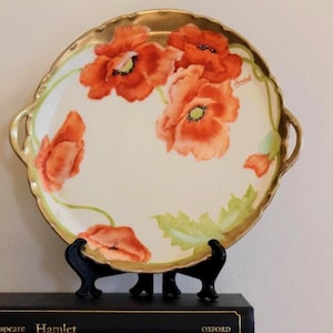 Hand Painted Bavarian Poppy Plate, Signed Lambert, Royal Munich Z.S.&Co Bavaria