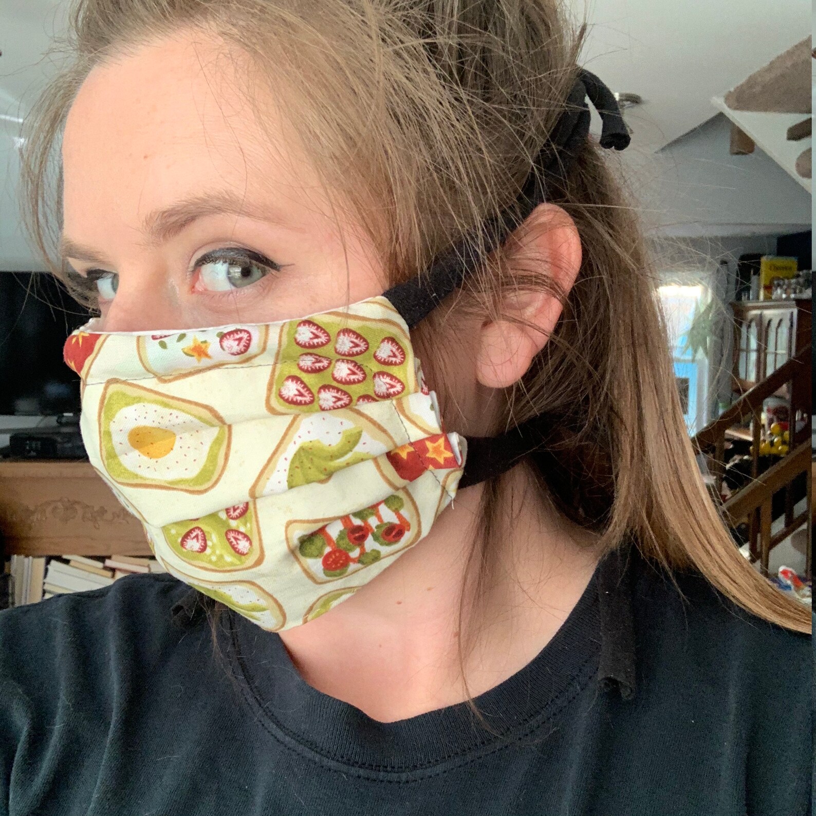 Avocado Toast Face Mask with Nose Wire Filter Pocket Etsy