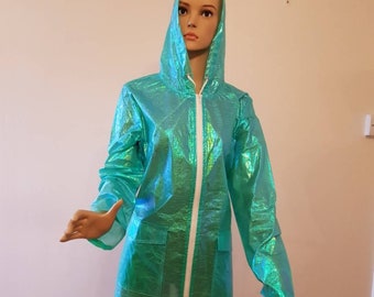 Iridescent Raincoat - Etsy UK