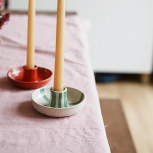 Handmade minimalist pottery candlestick Holders/christmas present/ candle holder