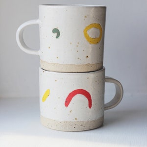 Handmade ceramic minimalist pottery hand paint mug/tea mug/coffee mug/speckled mug/