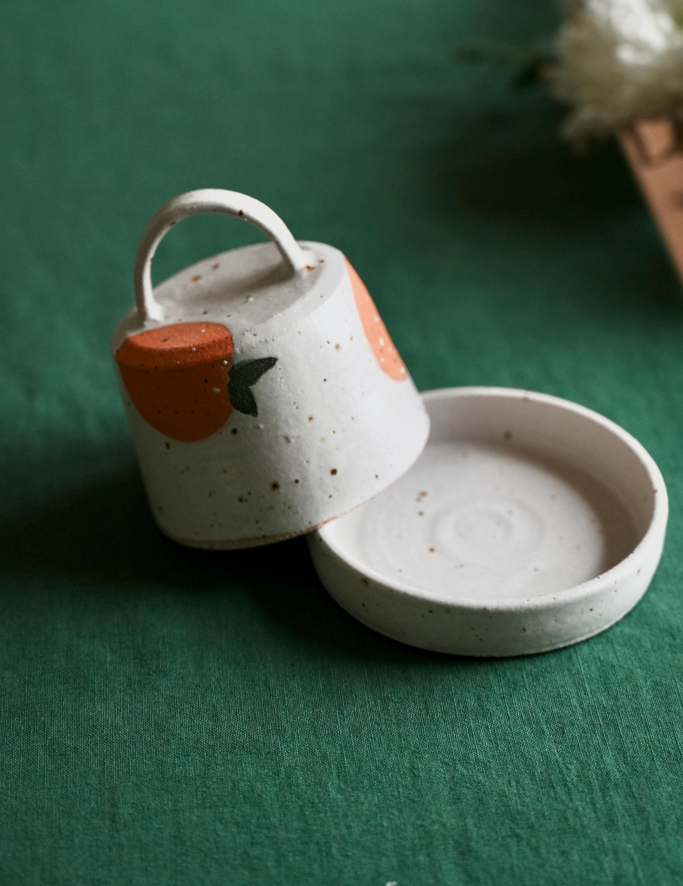 Handmade Ceramic Butter Dish: Minimalist Orange Pottery - Etsy