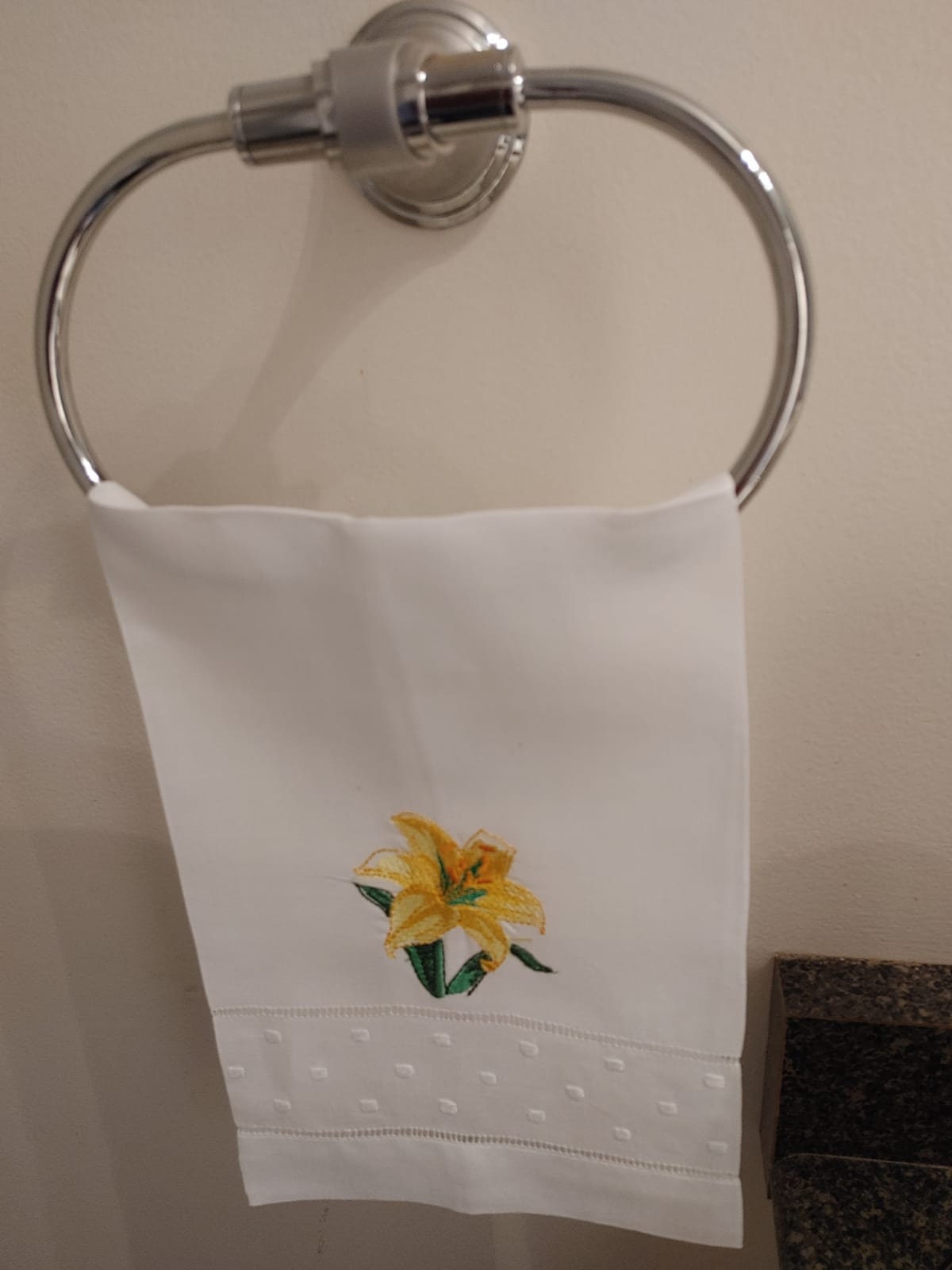 Embroidered bathroom guest towel. Linen/cotton decorative Etsy