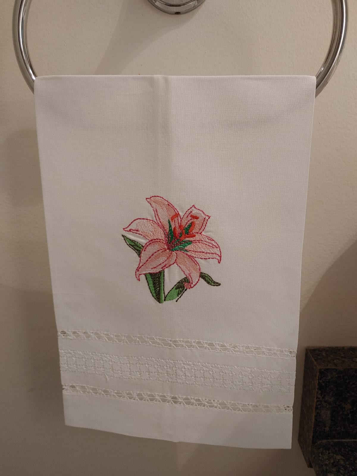 Embroidered bathroom guest towel. Linen/cotton decorative Etsy