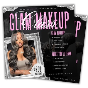 Makeup Flyer, Makeup, Makeup Template, Canva, Canva Flyer, Makeup Artist, Beauty Flyer, Class Flyer, Makeup Class, Instant Download, DIY