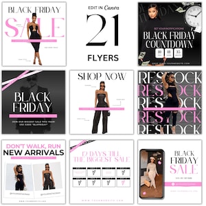 21 Black Friday Flyers | Instagram flyers | Black Friday Sale Flyer | Black Friday Countdown | Black Friday Sale | Holiday Flyer |