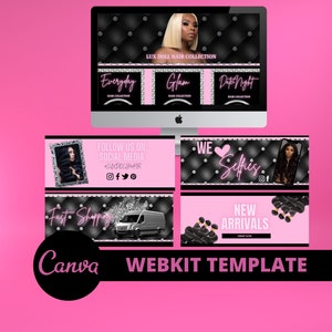 DIY Web Design Kit, Web Banners, Hair Banners, Web Kit Template,  Hair Website, Beauty Website