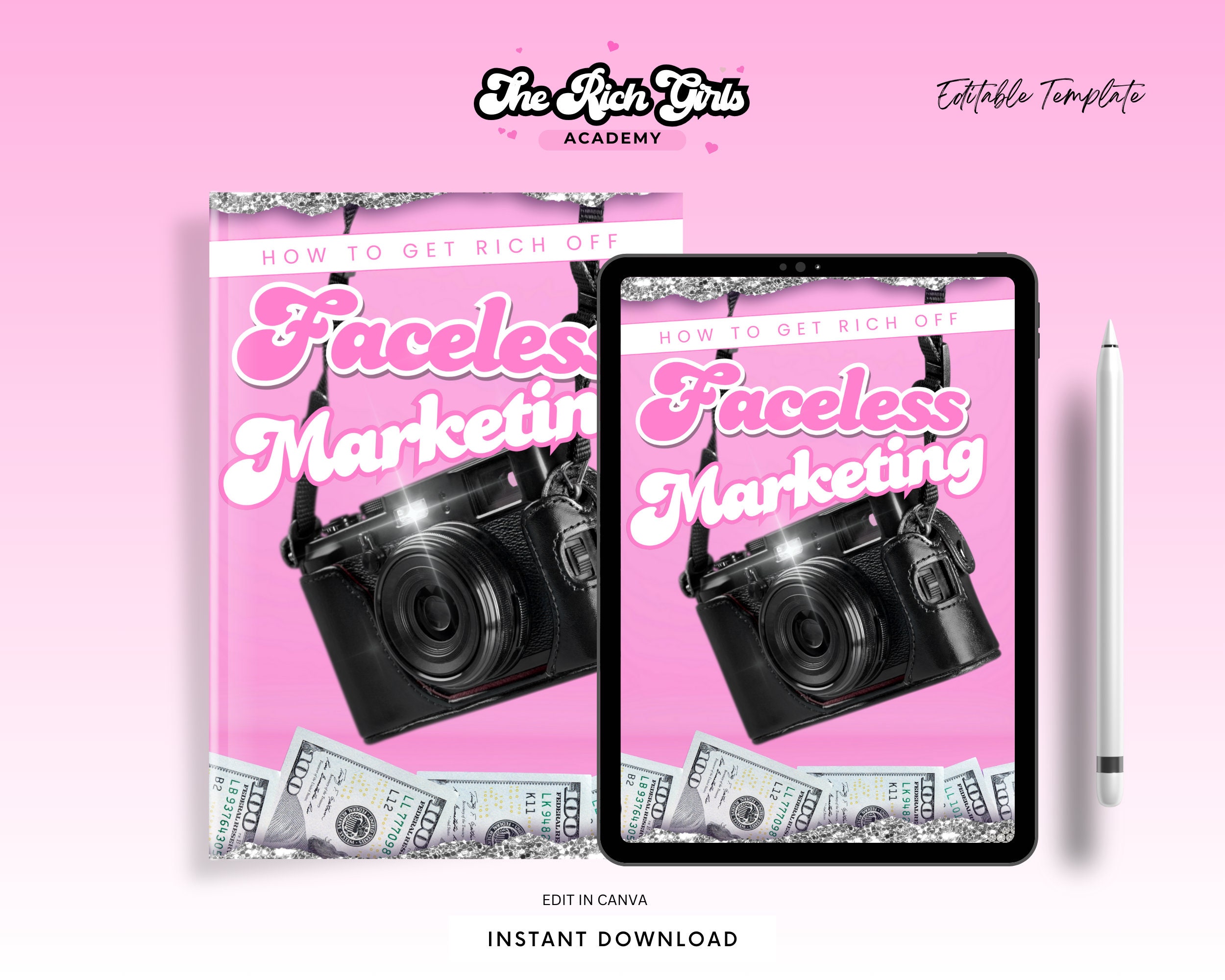 Faceless Marketing PLR eBook Template | Done-For-You Content, White Label Digital Product, Editable PLR Guide, Resell Rights,  Marketing